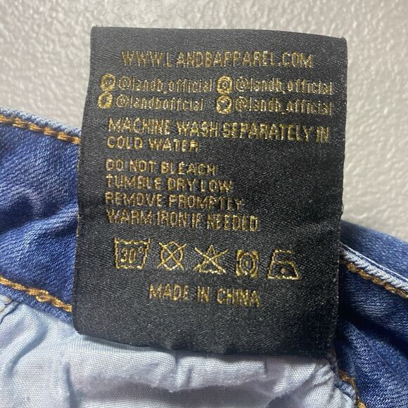 LUCKY & BLESSED Jeans Super Flare Bell Bottom Mid Rise Distressed Womens 8 Blue - Picture 11 of 11